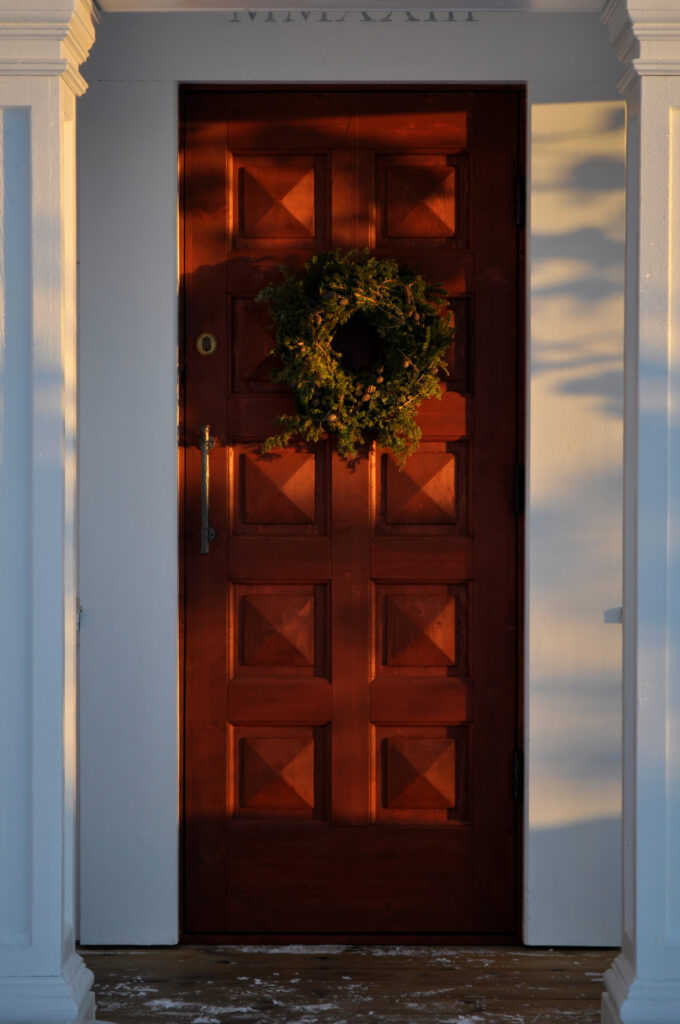 Handmade classical mirror front door.
